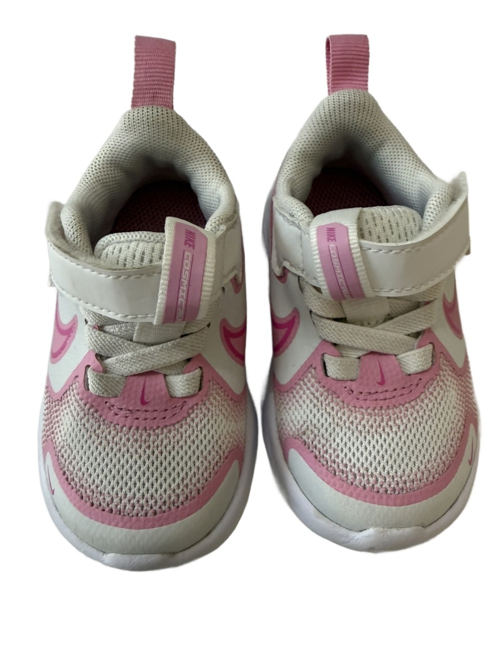 Nike Cosmic Runner Baby/Toddler White & Pink Lightweight Athletic Shoes
